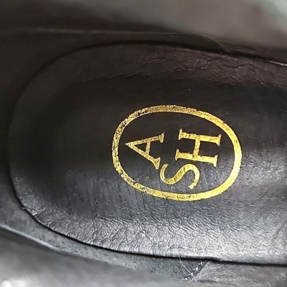 ASH Women's Poker Heeled Black Leather Chunky  Lace Up Dual Zipper Boots Size 37 - Picture 12 of 15